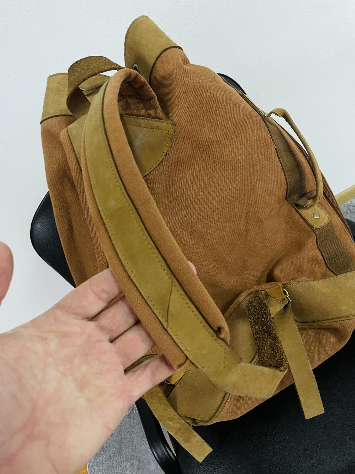 Marlboro MARLBORO Brown Cotton Denim Backpack Bag with Leather Insert Size ONE SIZE - 5 Thumbnail
