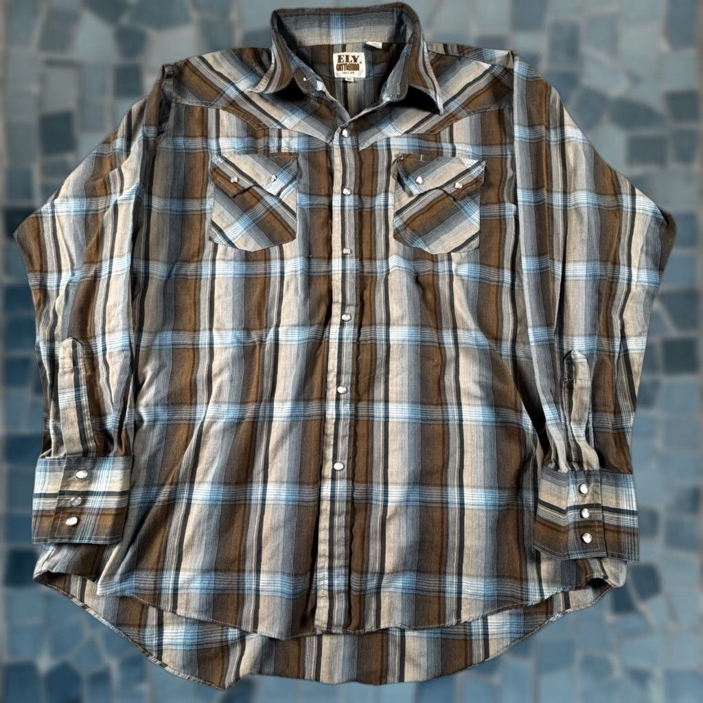 Vintage Ely Cattleman Pearl Snap Shirt Men’s XL Red Plaid Cowboy Western Preppy Outdoor Shirt Men XL Red Plaid Cowboy Western Size US XL / EU 56 / 4 - 1 Thumbnail
