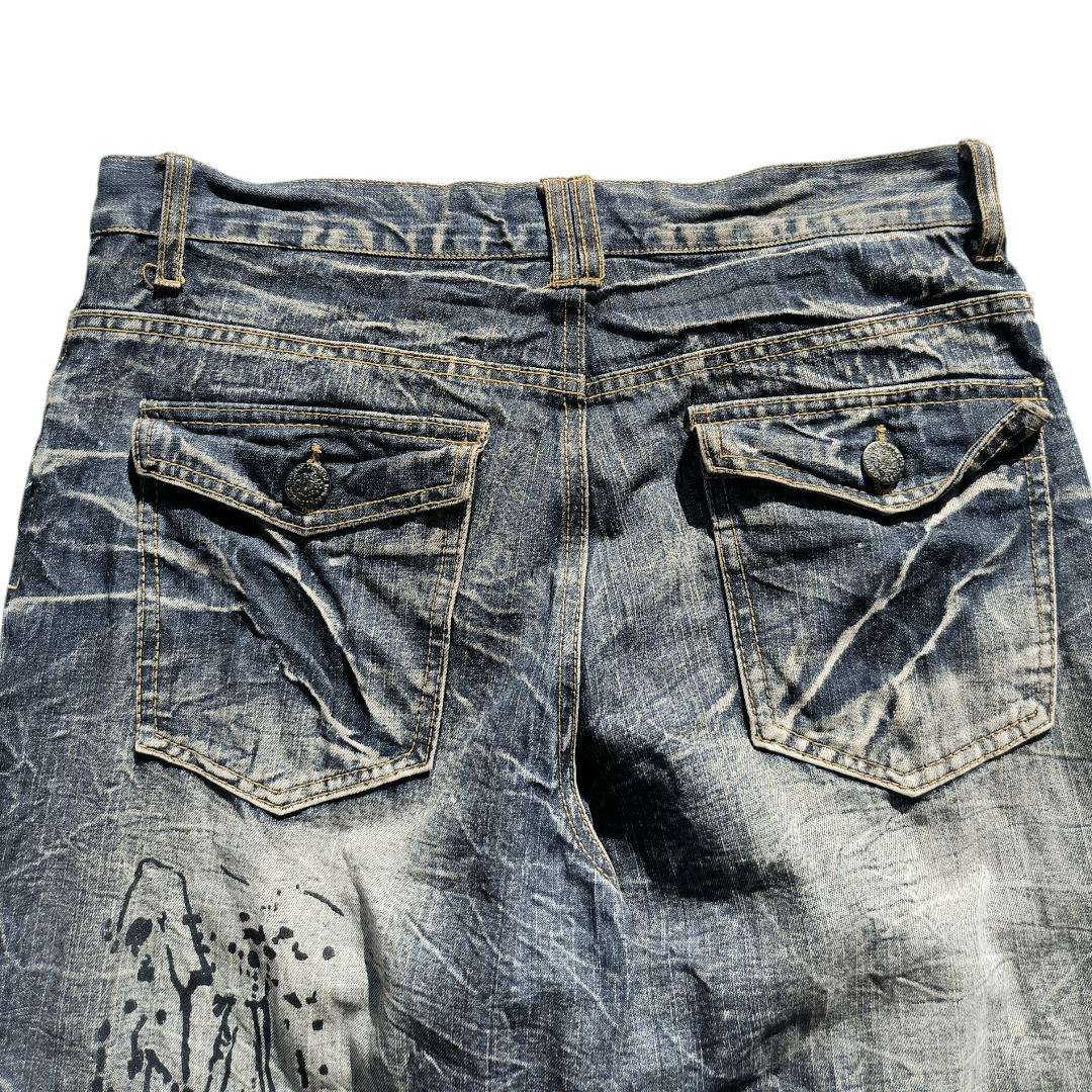 LOWBOX Vintage 2000s LOWBOX Denim Jorts Grunge Style Size US 30 / EU 46 - 5 Thumbnail