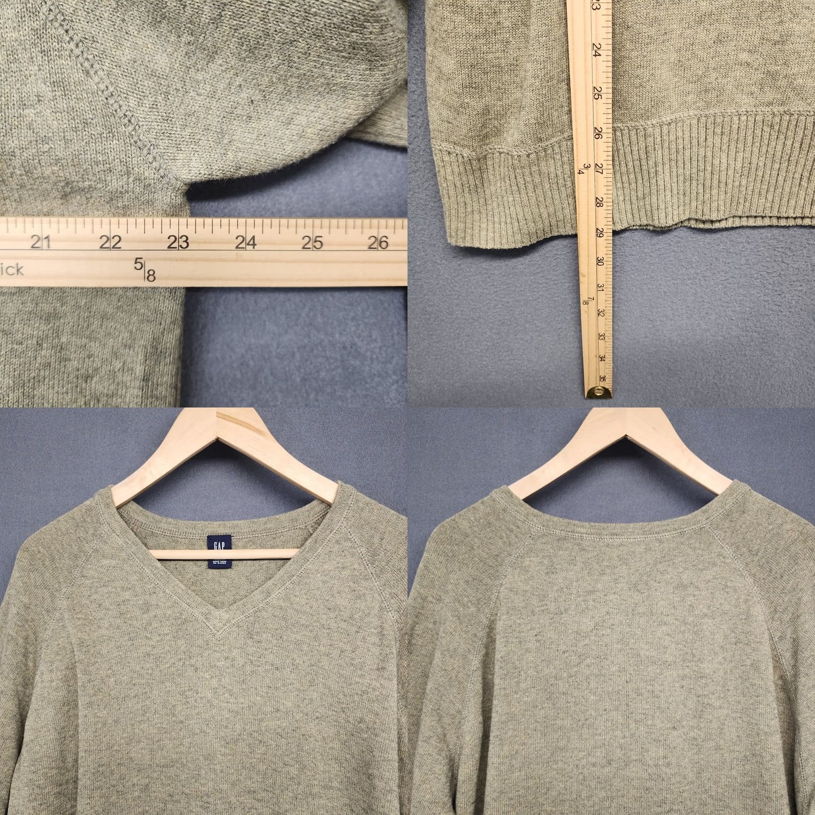 Gap VINTAGE Gap Sweater Mens XL Cotton Wool Blend V Neck Green Heathered Preppy Mens Size US XL / EU 56 / 4 - 8 Thumbnail