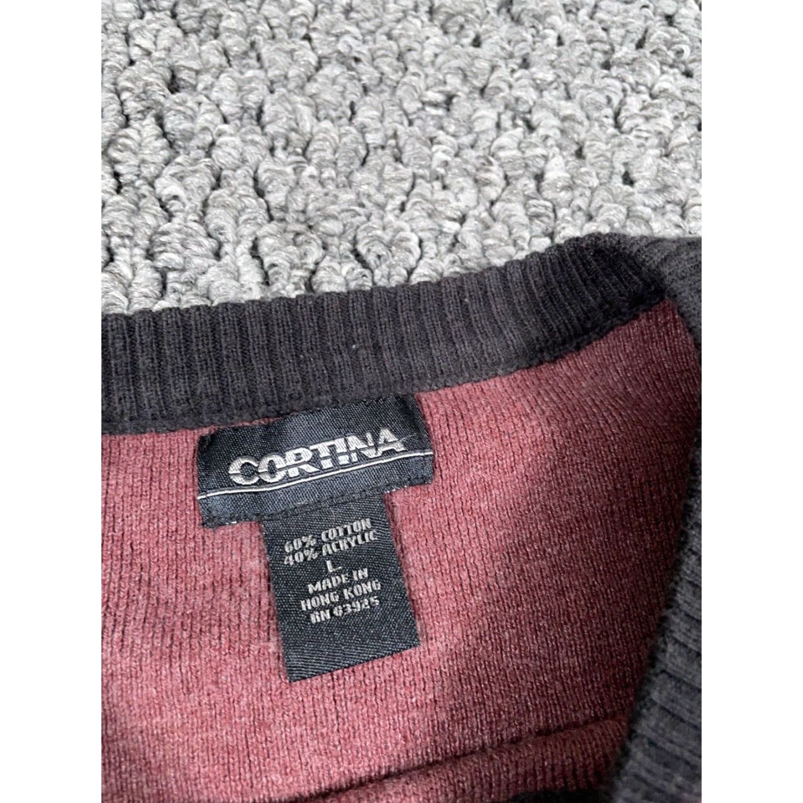 Vintage VINTAGE Cortina Sweater Adult Large Red Gray Striped Lightweight Crewneck Knit Retro Mens Size US L / EU 52-54 / 3 - 3 Thumbnail