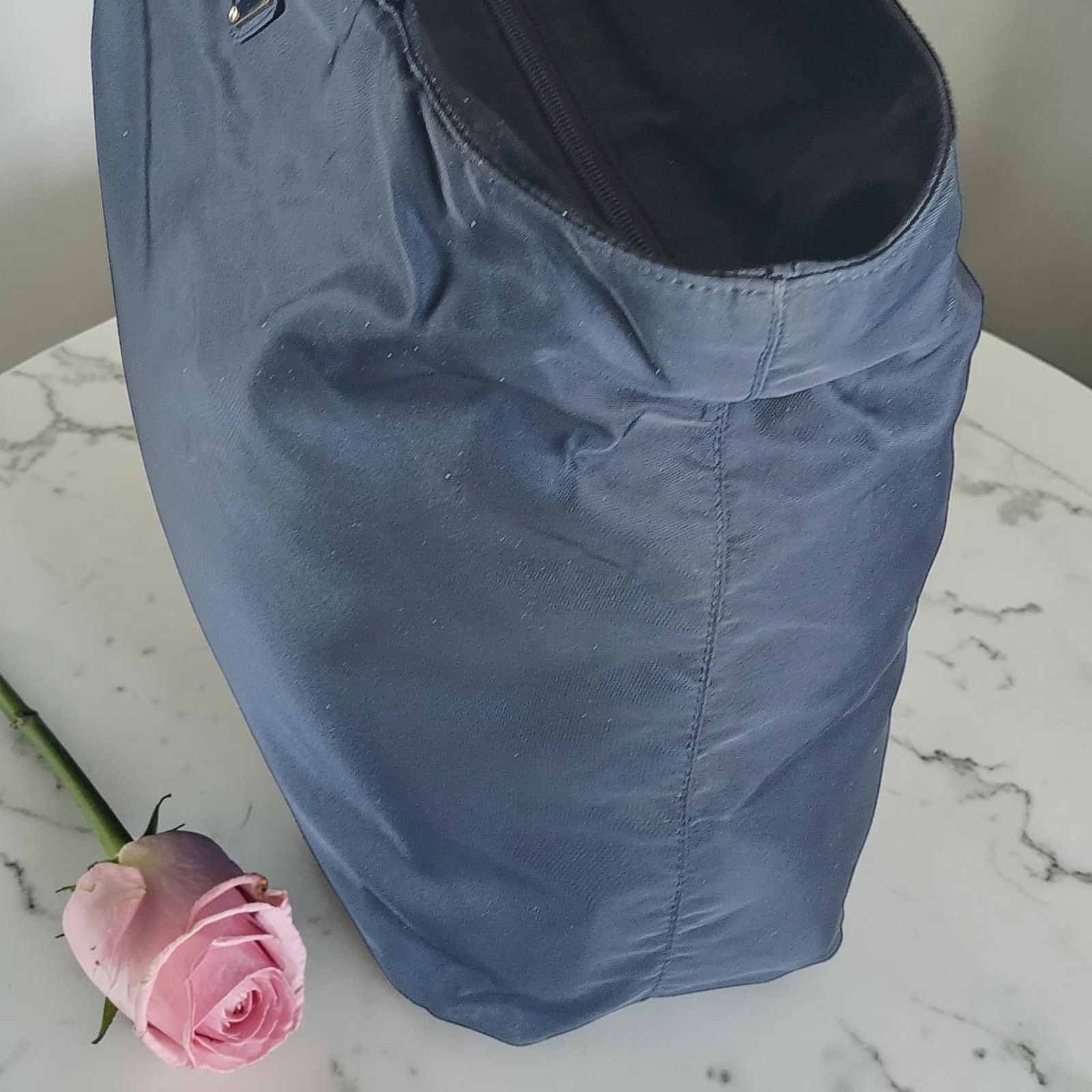 Prada Prada Blue Tessuto Nylon Triangle Logo Tote Bag Size ONE SIZE - 4 Thumbnail