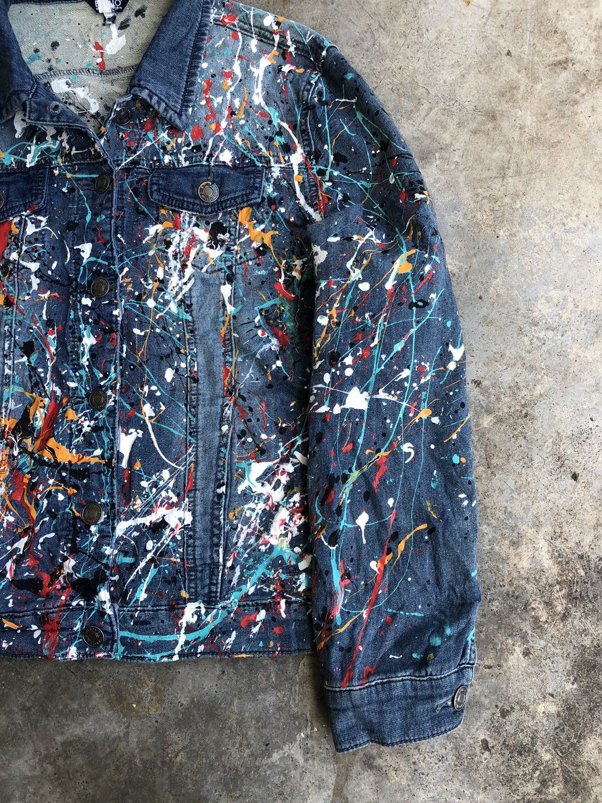 Buffalo David Bitton 💥RARE💥Vintage Buffalo David Bitton Paint Splash Denim Jacket Size US M / EU 48-50 / 2 - 4 Thumbnail