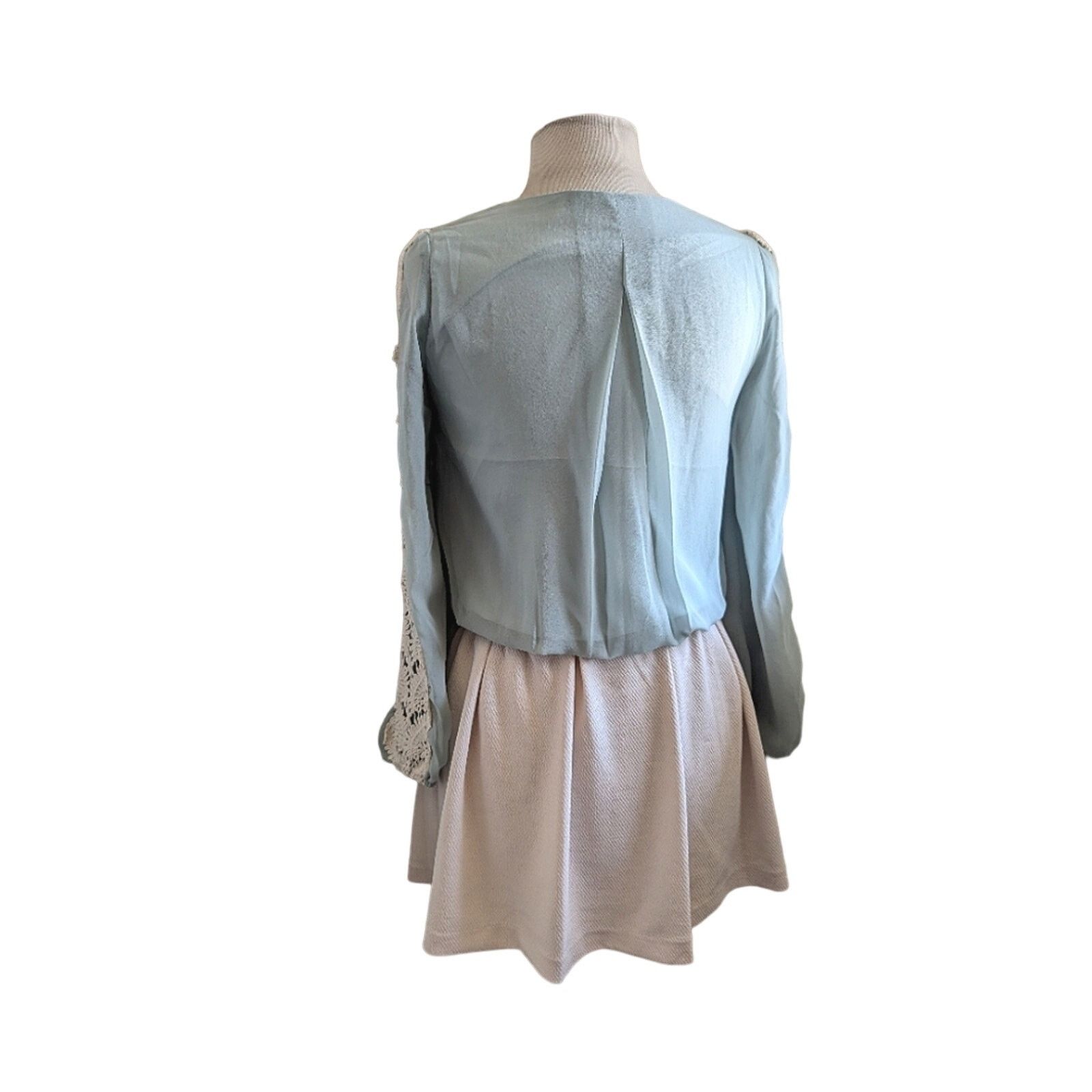 Japanese Brand Laguna Moon Chiffon & Lace Mini Dress Women's Size Small Size S / US 4 / IT 40 - 3 Thumbnail