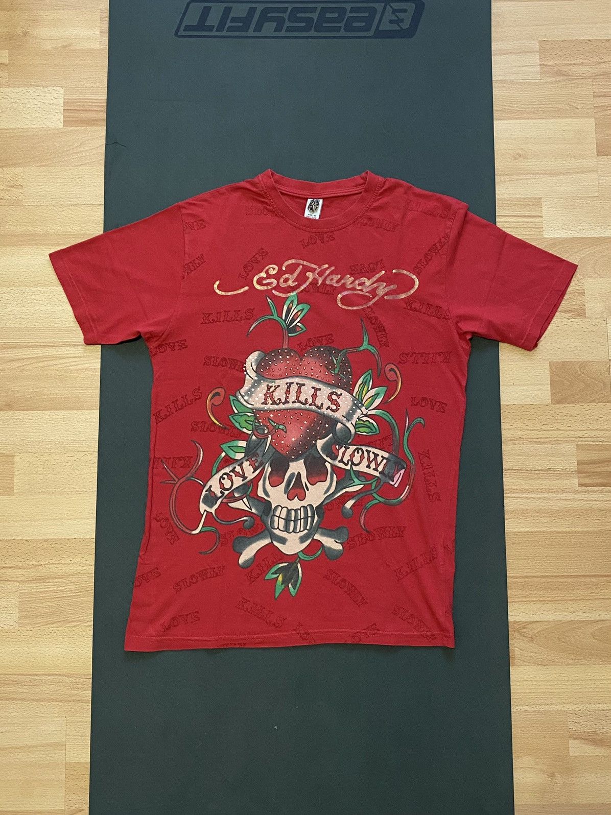 Ed Hardy Ed Hardy Love Kills Slowly Skull Graphic T-shirt Men M Red Size US M / EU 48-50 / 2 - 1 Thumbnail
