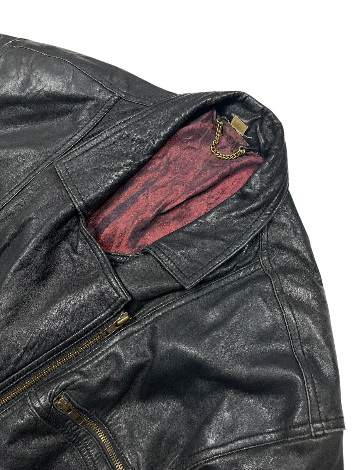 Vintage Vintage Leather Biker Belted Jacket Avant Garde Size US XL / EU 56 / 4 - 7 Thumbnail
