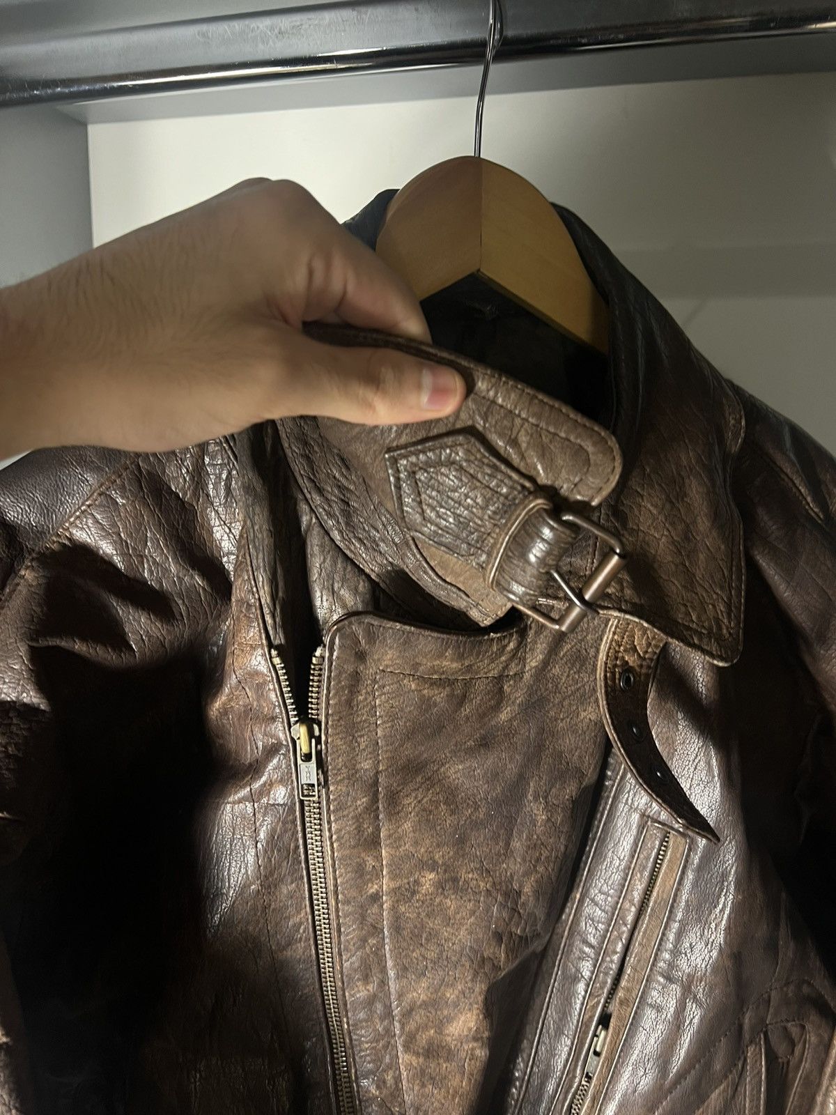 Genuine Leather VINTAGE GENUINE LEATHER BOMBER JACKET MOTORCYCLE RETRO 90s Size US M / EU 48-50 / 2 - 9 Thumbnail