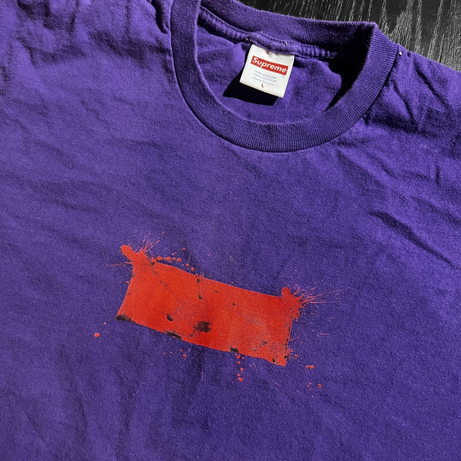 Supreme Supreme Ralph Steadman Purple Blood Box Logo Tee Shirt Size US L / EU 52-54 / 3 - 2 Thumbnail