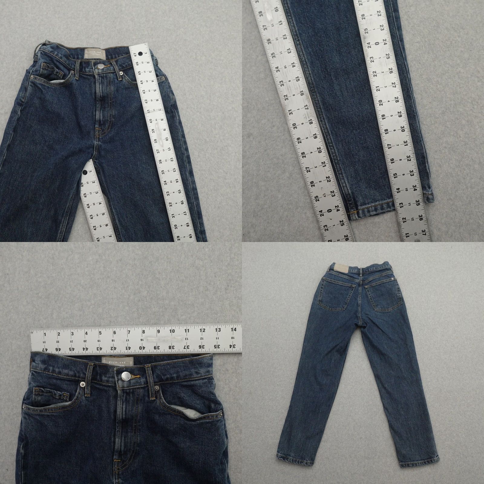 Everlane EVERLANE The Cheeky Jean Jeans Women 24 (24X25) Blue Crop Straight Medium Wash Size 42" / US 20 - 8 Thumbnail