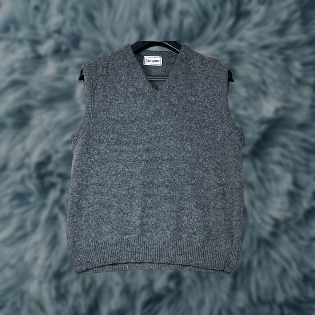 Vintage VINTAGE Campus Vest Mens L Gray Wool Blend Sleeveless Casual 90s See All Pics Size US L / EU 52-54 / 3 - 1 Thumbnail