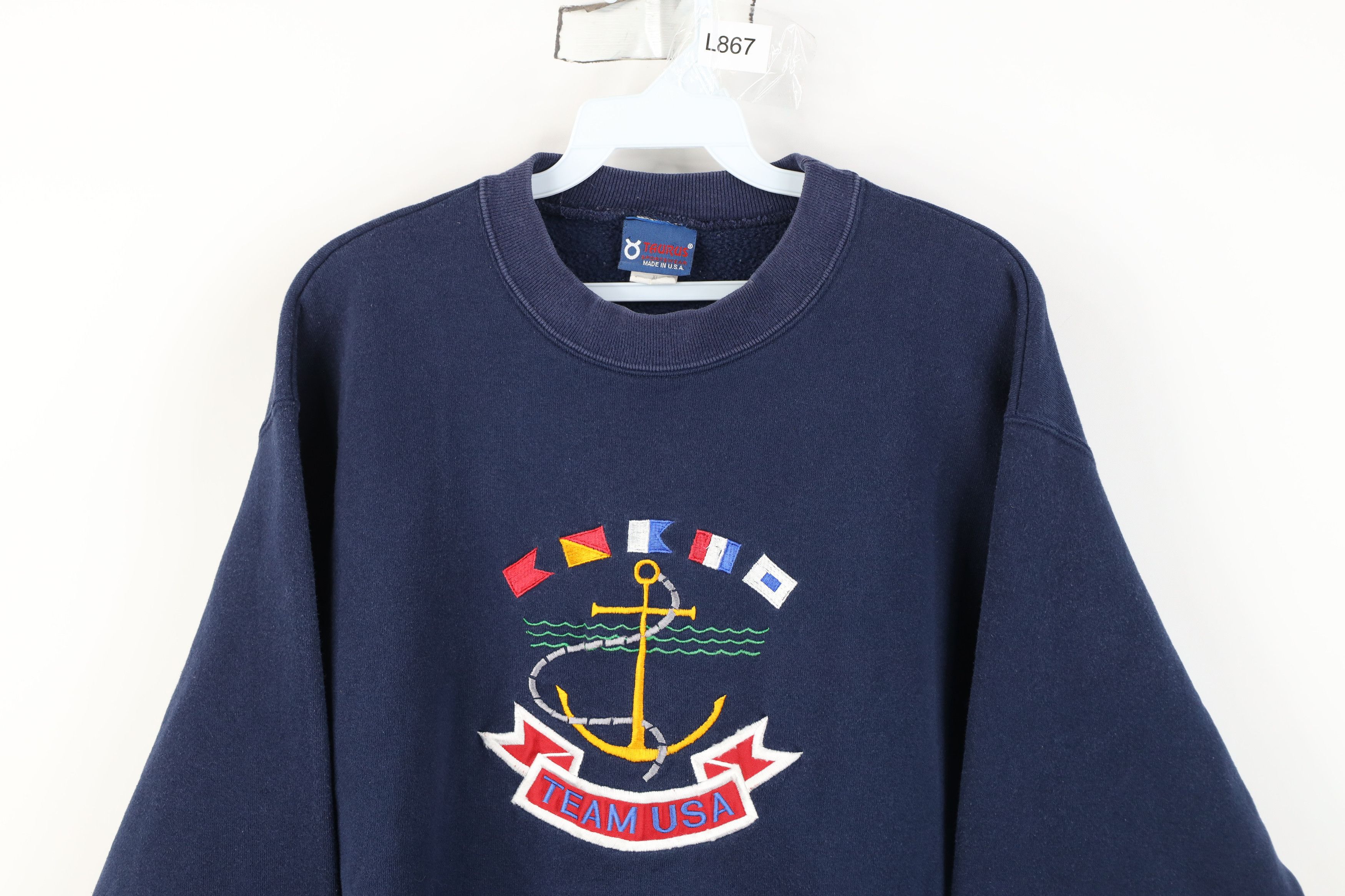 Vintage Vintage 90s Streetwear USA Sailing Anchor Sweatshirt USA Size XL / US 12-14 / IT 48-50 - 2 Thumbnail