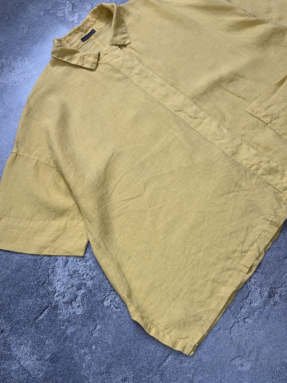 OSKA OSKA Yellow 100% Linen Oversized Boxy Shirt Blouse 3 L/XL Size L / US 10 / IT 46 - 8 Thumbnail