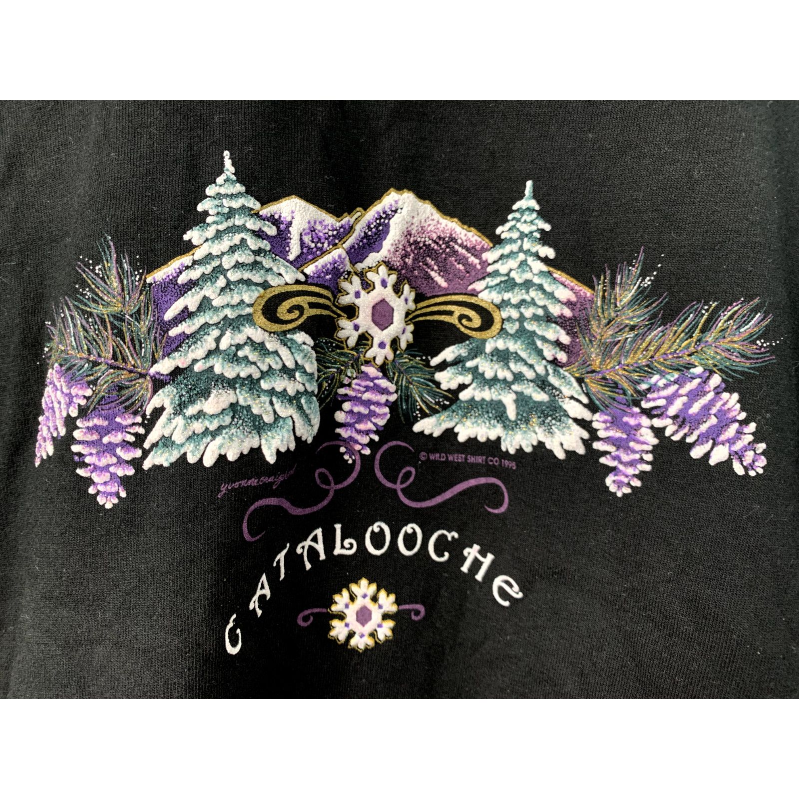 Jerzees Vintage Catalooche North Carolina Mountain Large Black Shirt Size US L / EU 52-54 / 3 - 2 Thumbnail