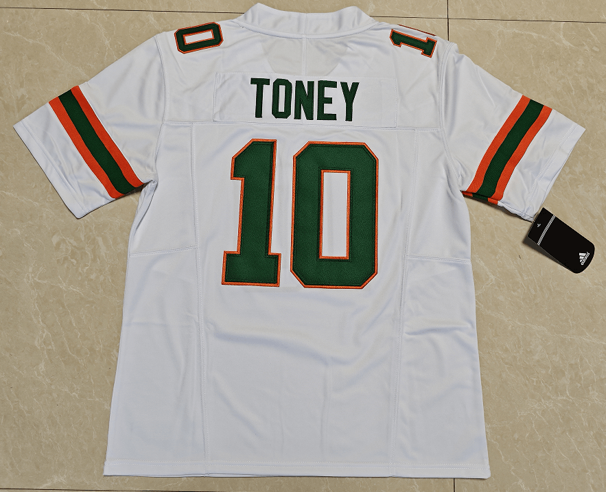 Men's Miami Hurricanes #10 Malachi Toney Jersey