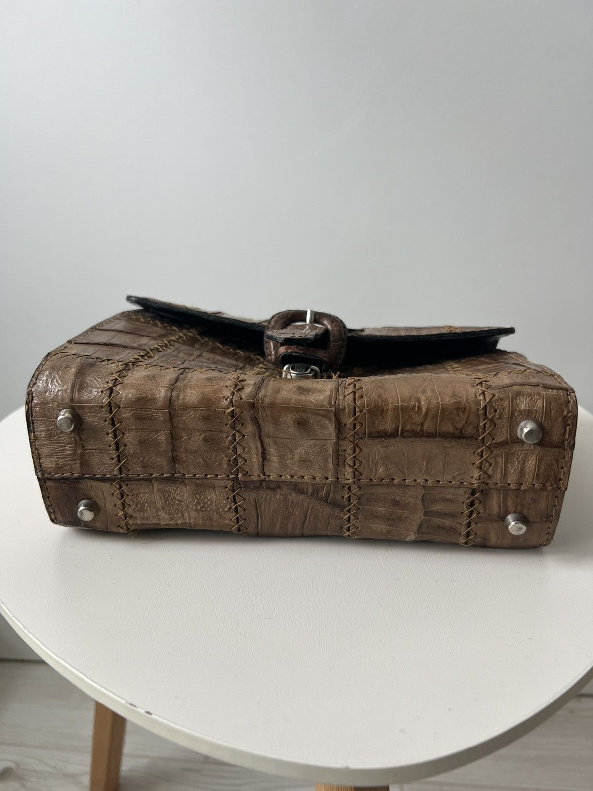 Vintage Vintage Women's Leather bag Crocodile Leather Made By Jaguar Size ONE SIZE - 7 Thumbnail