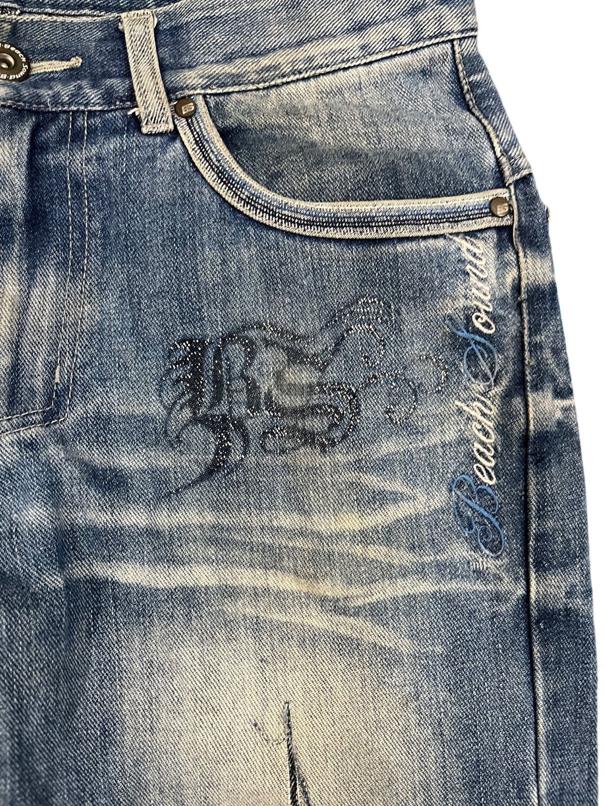 14th Addiction Vintage Sound Beach Flare Unique Grafitti Denim Size US 33 - 6 Thumbnail