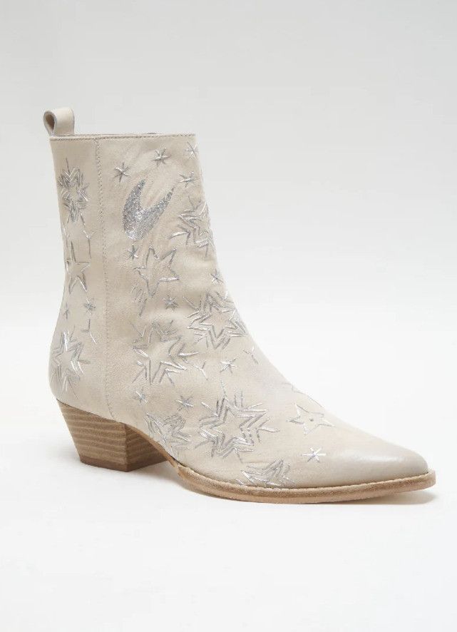 Free People Free People Star Bowers Embroidered Boots Stone ( 38 ) Size US 8 / IT 38 - 2 Thumbnail