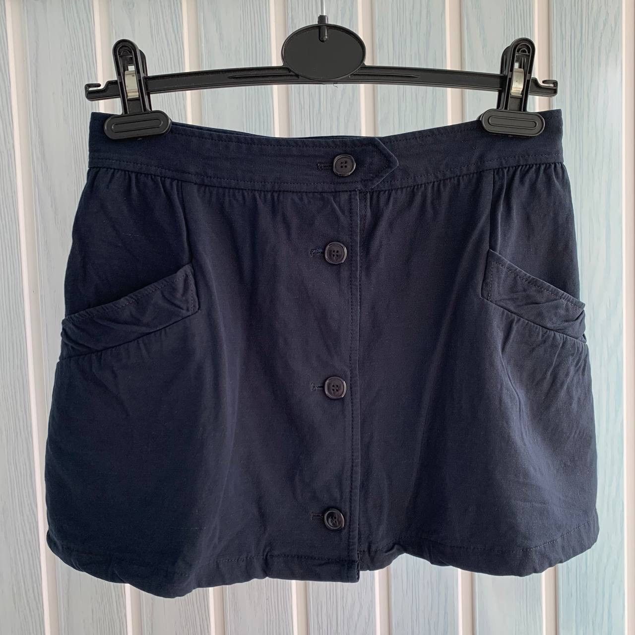 A.P.C. × Designer × Japanese Brand A.P.C. Rue Madame Paris Blue Viscose & Rami A-Line Skirt Size 26" / US 2 / IT 38 - 1 Thumbnail
