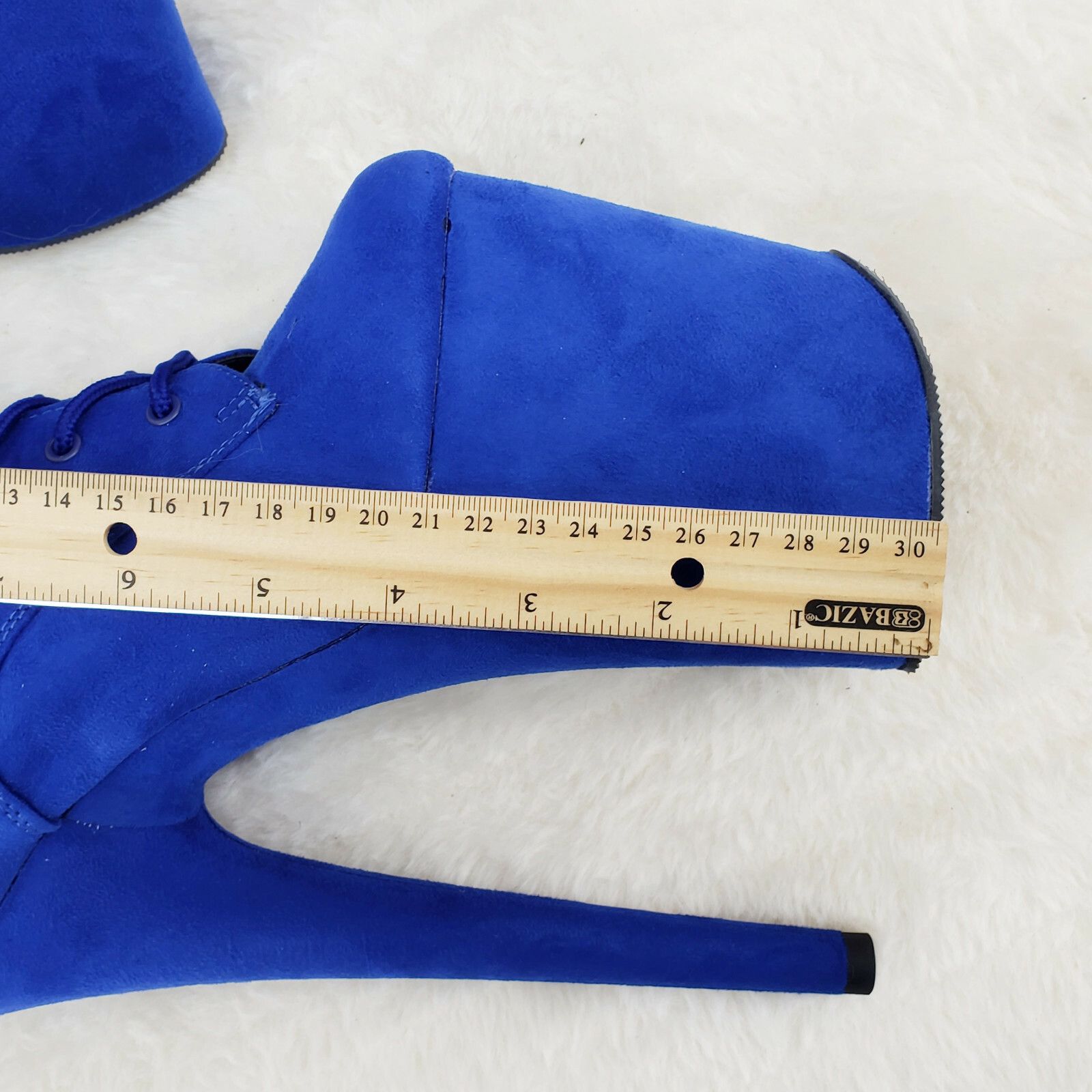 Other Flamingo 1050FS Blue Vegan Suede 8" High Heel Platform Mid C Size US 11 / IT 41 - 4 Thumbnail