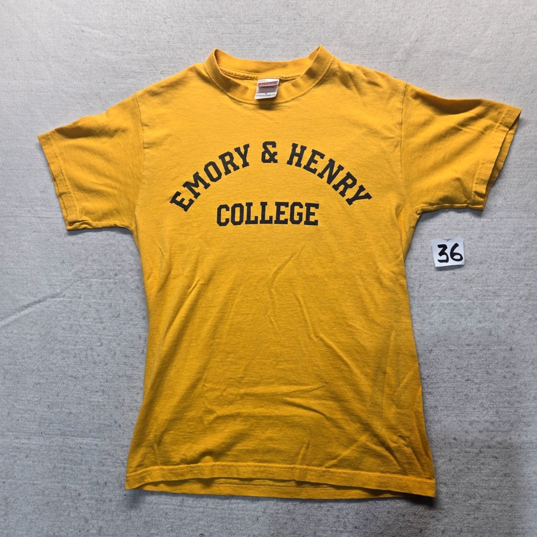 Vintage VINTAGE Emory & Henry College Shirt T-Shirt Mens S Yellow Logo 90s College Merch Size US S / EU 44-46 / 1 - 2 Thumbnail