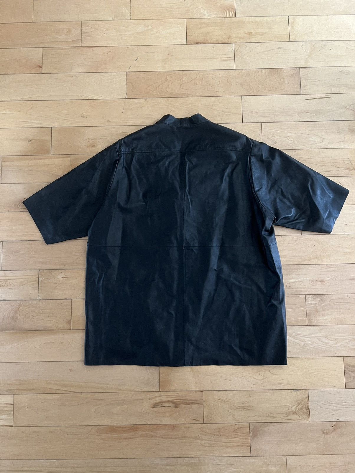 Rick Owens Rick Owens Black Faun Leather Lambskin Shirt Edfu SS23 Size US M / EU 48-50 / 2 - 7 Thumbnail