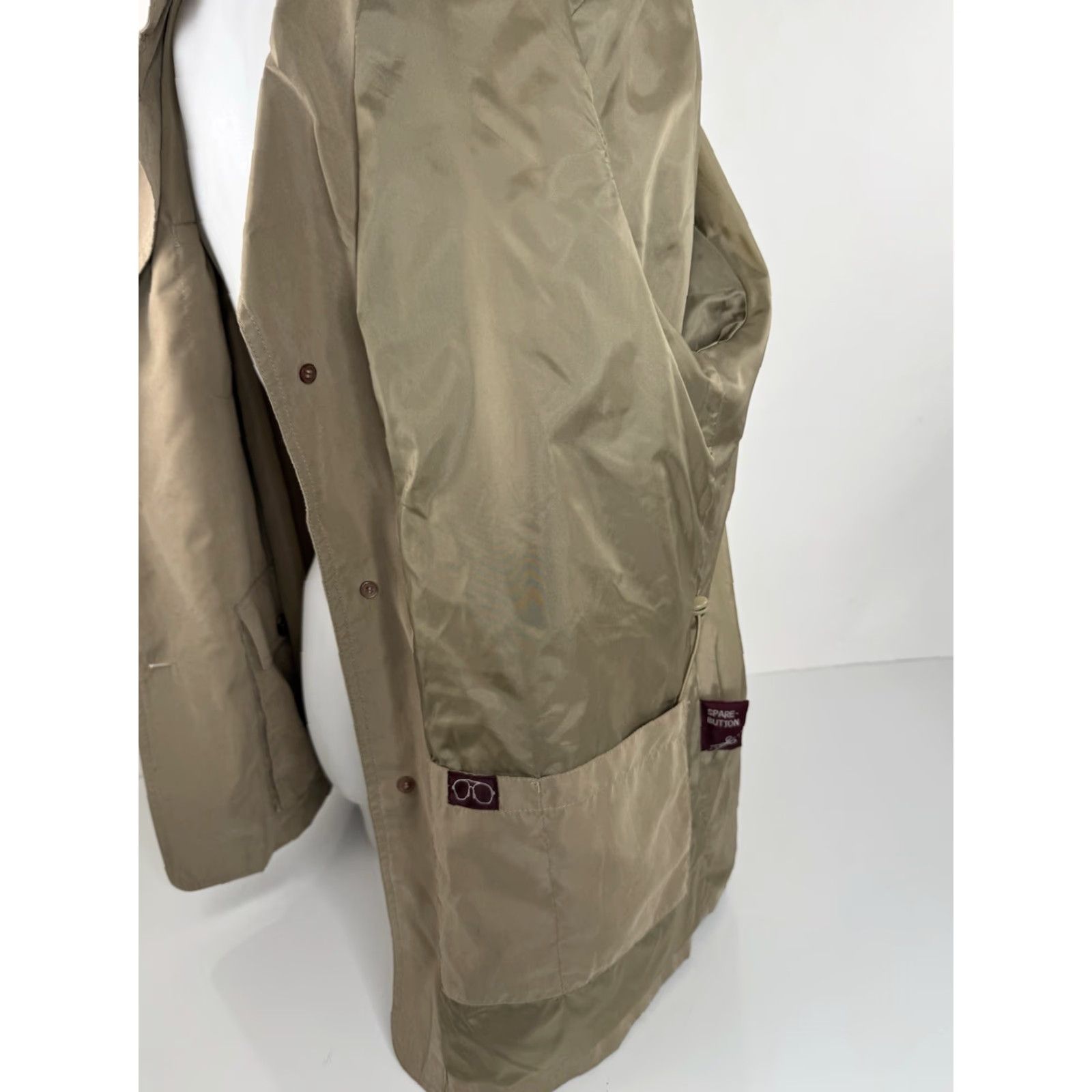 Vintage TRAVELSMITH Blazer Jacket Men's L Tan Four-Button Safari Lightweight Unstructured Blazer Jacket Size 42R - 6 Thumbnail