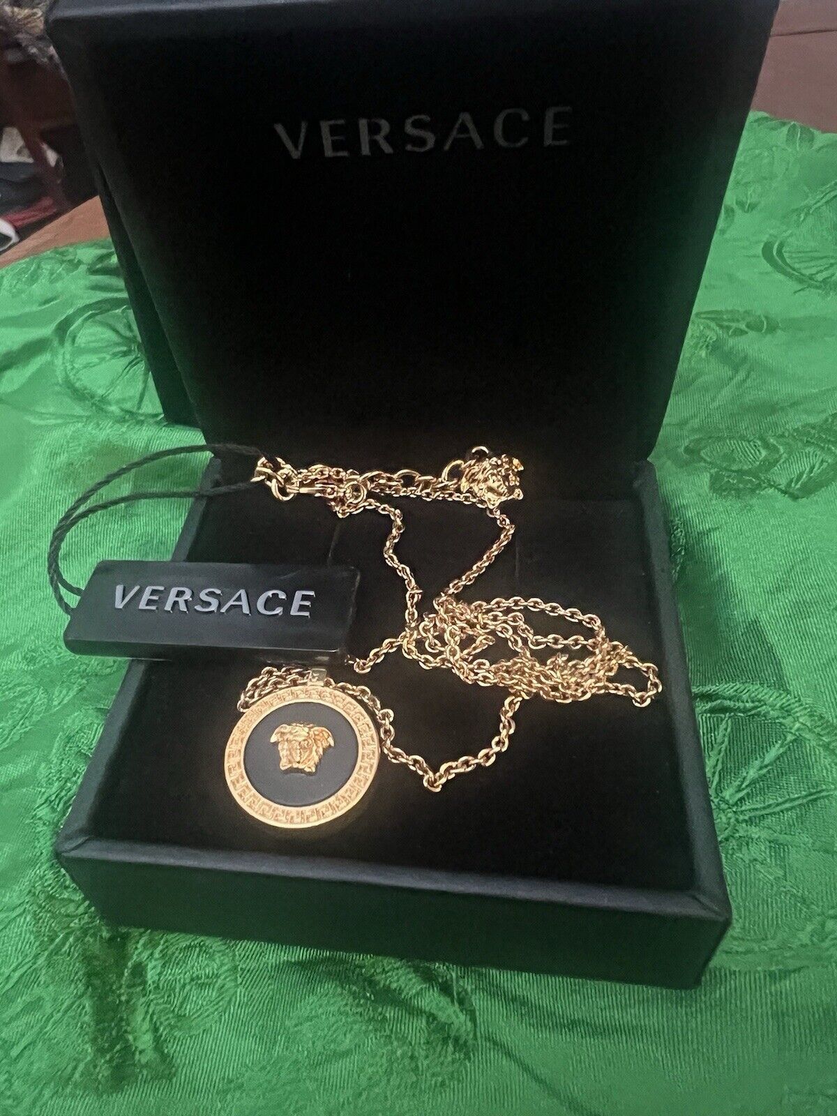 Versace Enamel Medusa Necklace Black+Gold Size ONE SIZE - 1 Thumbnail