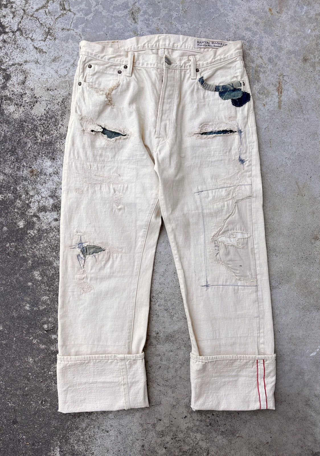 Kapital Kountry 2012 Kountry Selvedge Buckleback Boro Denim Patchwork jean Size US 34 / EU 50 - 4 Thumbnail