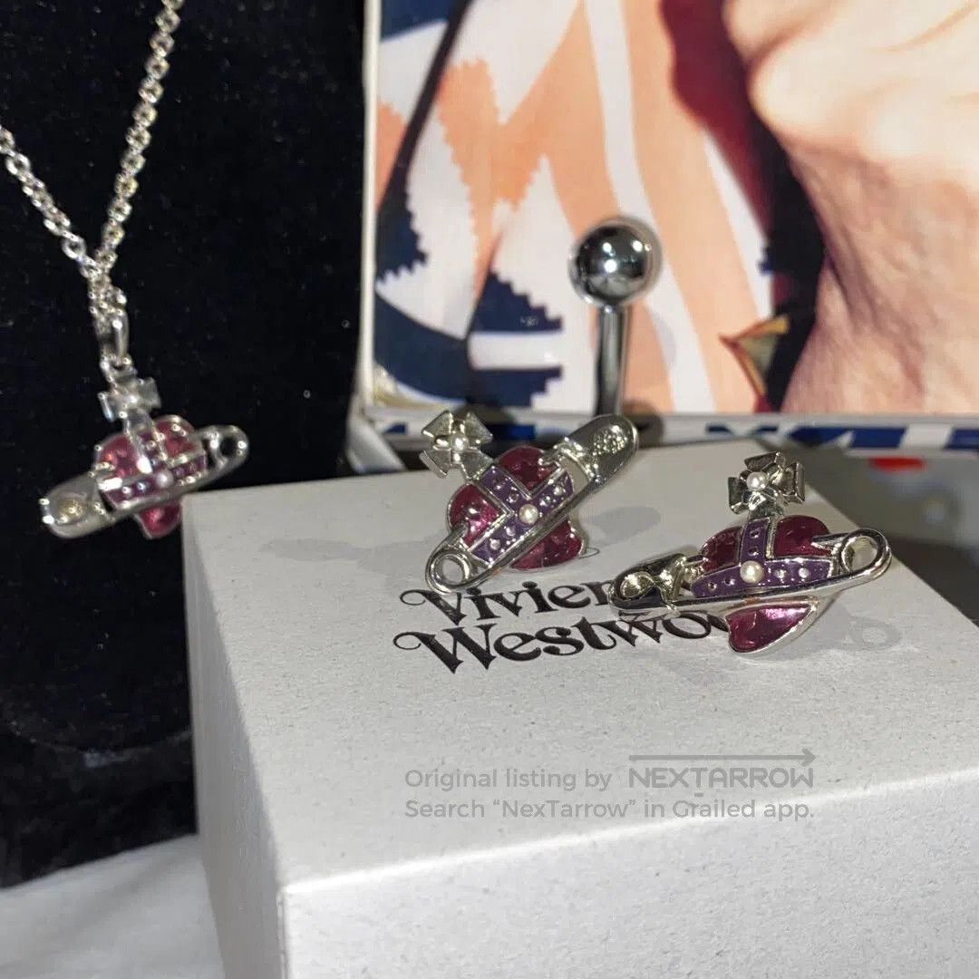 Vivienne Westwood Vivienne Westwood Purple Heart Earrings. Size ONE SIZE - 1 Thumbnail