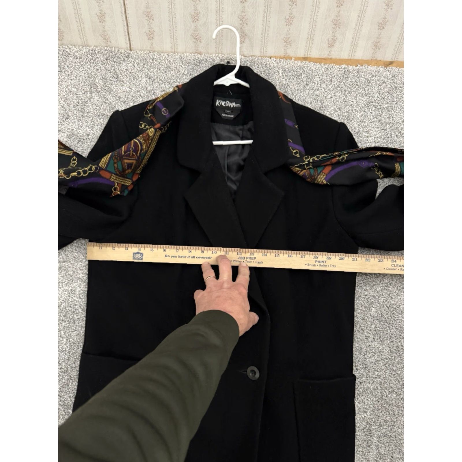 Doublet VINTAGE Karizma Overcoat Coat Womens 14P Petite Long Double Breasted Black 90s Goth City 90s Mens? Size XL / US 12-14 / IT 48-50 - 5 Thumbnail