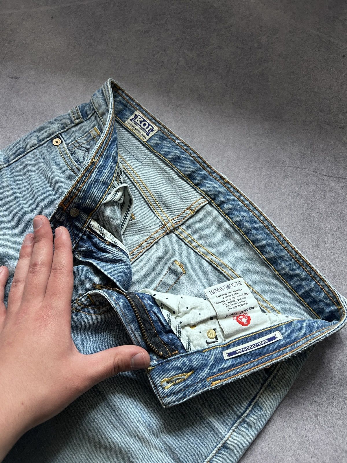 Japanese Brand × Kings Of Indigo × Vintage Vintage King Of Indigo Marie fitted flared jeans like japan Size 27" / US 4 / IT 40 - 6 Thumbnail