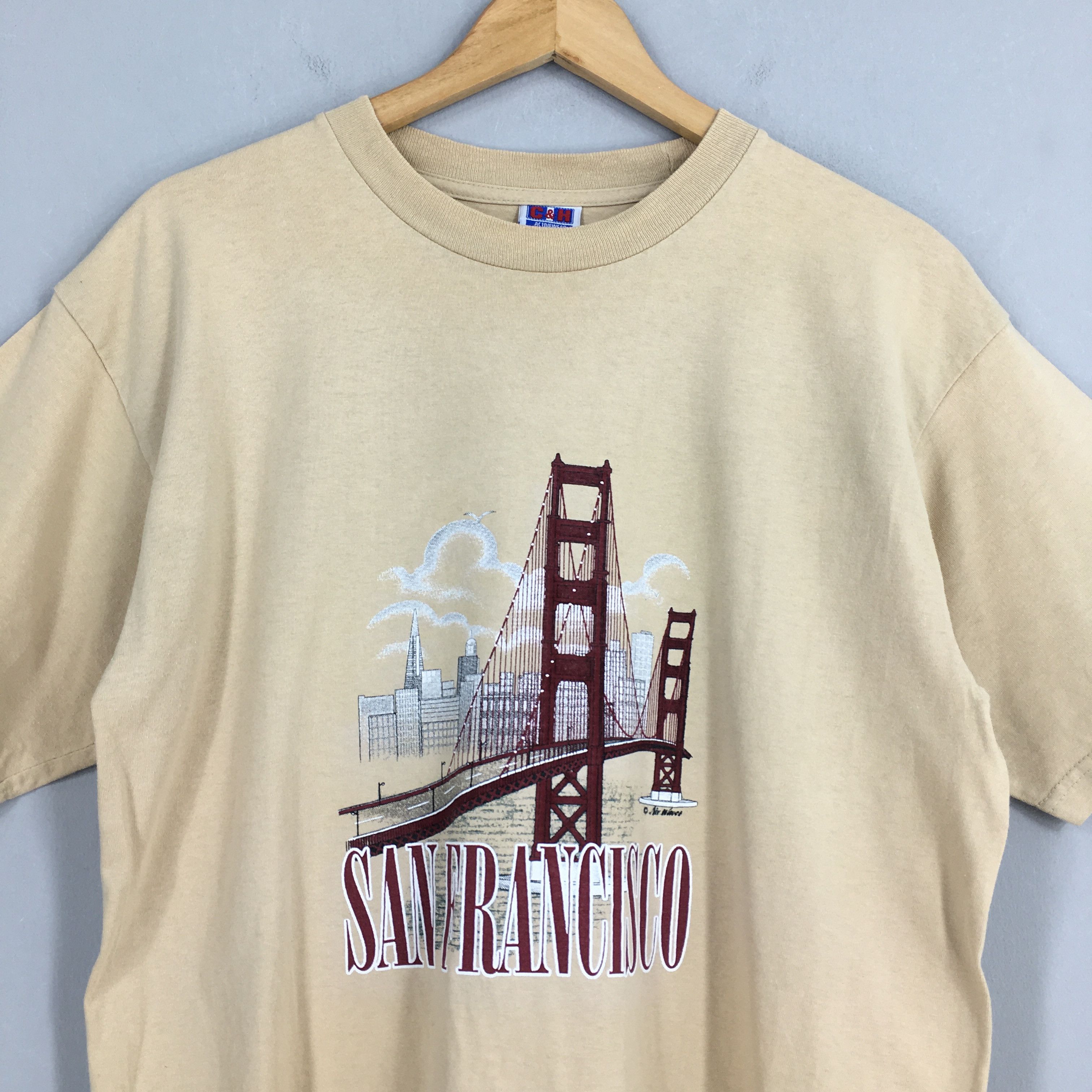 Vintage Vintage 90's San Francisco Usa Brown T shirt Large Size US L / EU 52-54 / 3 - 2 Thumbnail