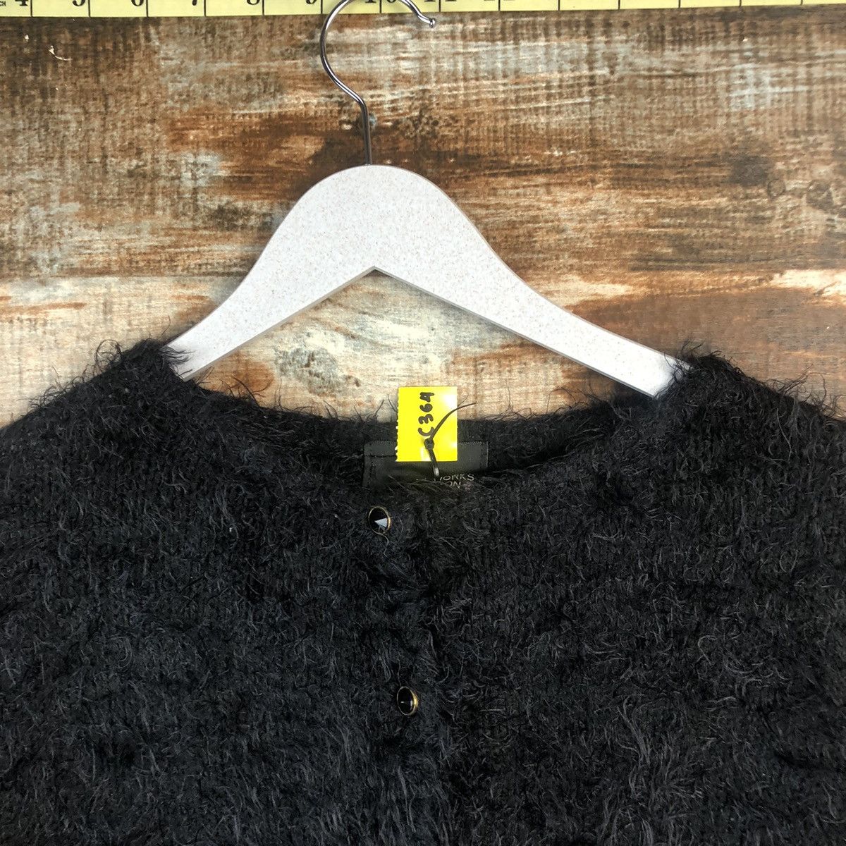 Japanese Brand DL HK Works London Black fur shaggy Mohair Knitwear #C364 Size M / US 6-8 / IT 42-44 - 4 Thumbnail