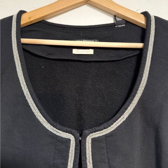 Maison Scotch Maison Scotch Black Open Front Cardigan w Silver Trim - Sz 1 Size S / US 4 / IT 40 - 4 Thumbnail