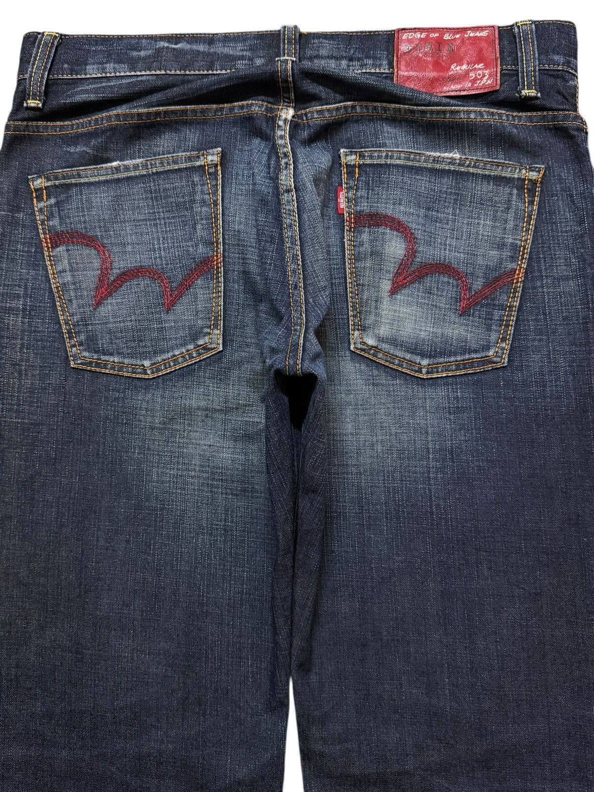 Edwin Vintage 90s Japan Edwin 503 Blue Faded Wash Whisker Wide Leg Size US 36 / EU 52 - 4 Thumbnail