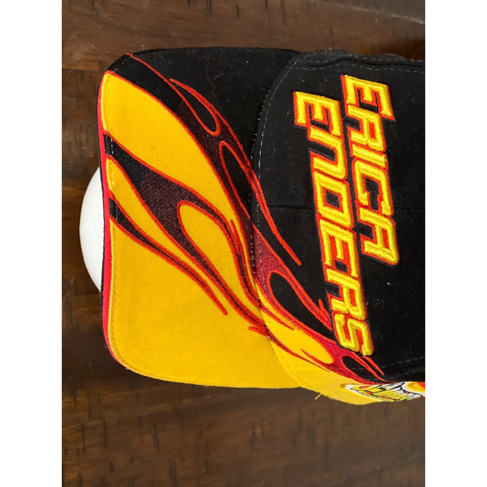 Vintage Main Gate Erica Enders Hat Cap Strap Back Adult One Size Black Yellow Flame NHRA Drag Race Size ONE SIZE - 7 Thumbnail