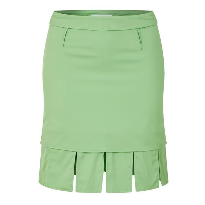 Bottega Veneta Bottega Veneta Bv Pleated Hem Skirt in Green Size 34" / US 12 / IT 48 - 2 Thumbnail