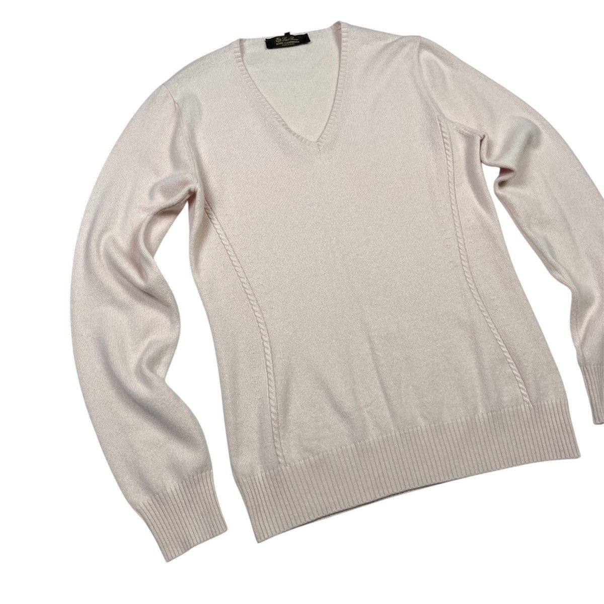 Loro Piana Loro Piana Baby Cashmere Long Sleve Knit V-Neck Pink Women's Size M / US 6-8 / IT 42-44 - 2 Thumbnail