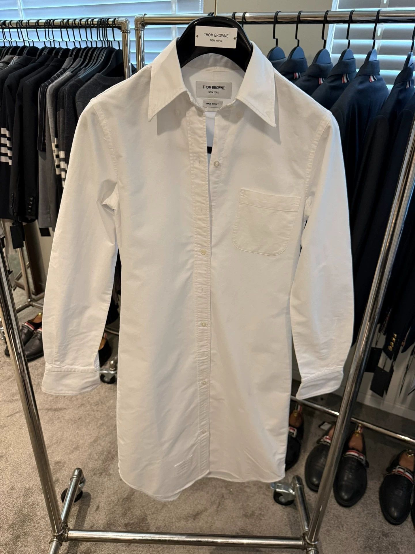 Thom Browne Thom Browne Women's Classic White Oxford Shirt Dress Size XS / US 0-2 / IT 36-38 - 1 Thumbnail