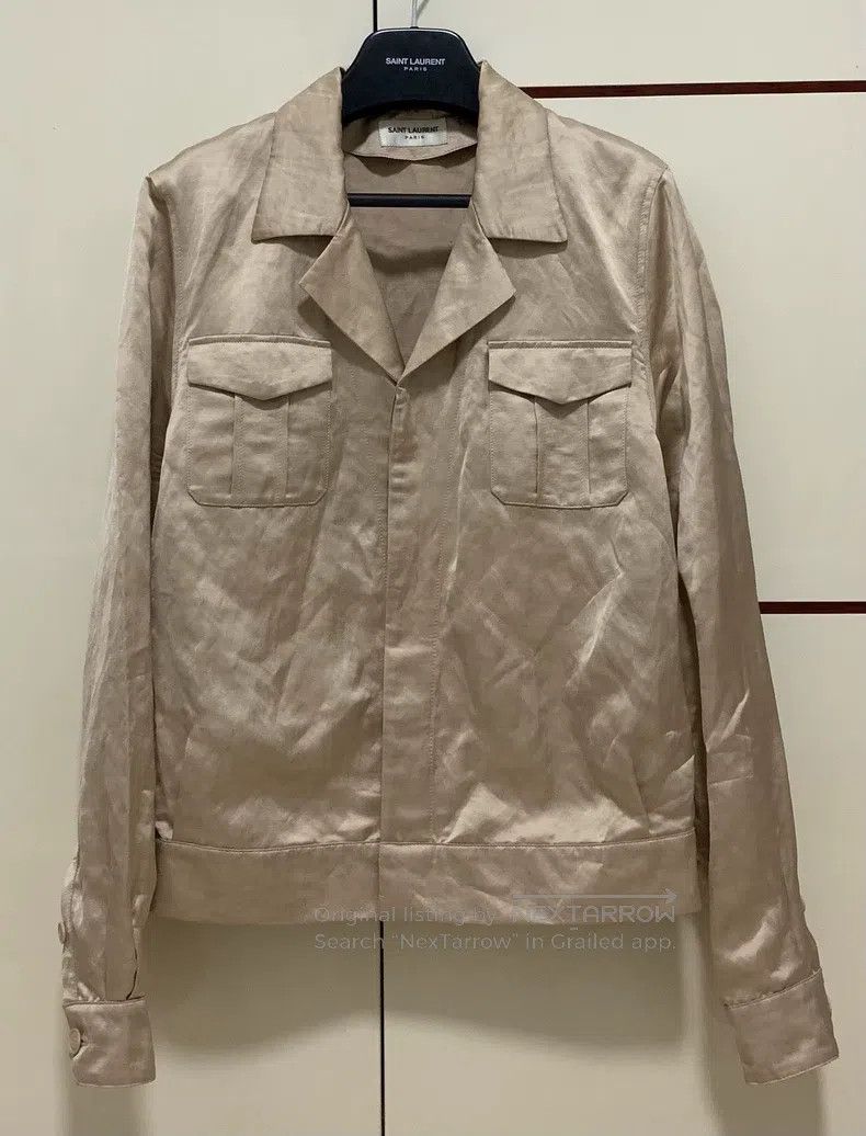 Saint Laurent Paris Saint Laurent Paris Light Pink Pleated Double Pocket Silk Size US S / EU 44-46 / 1 - 1 Thumbnail
