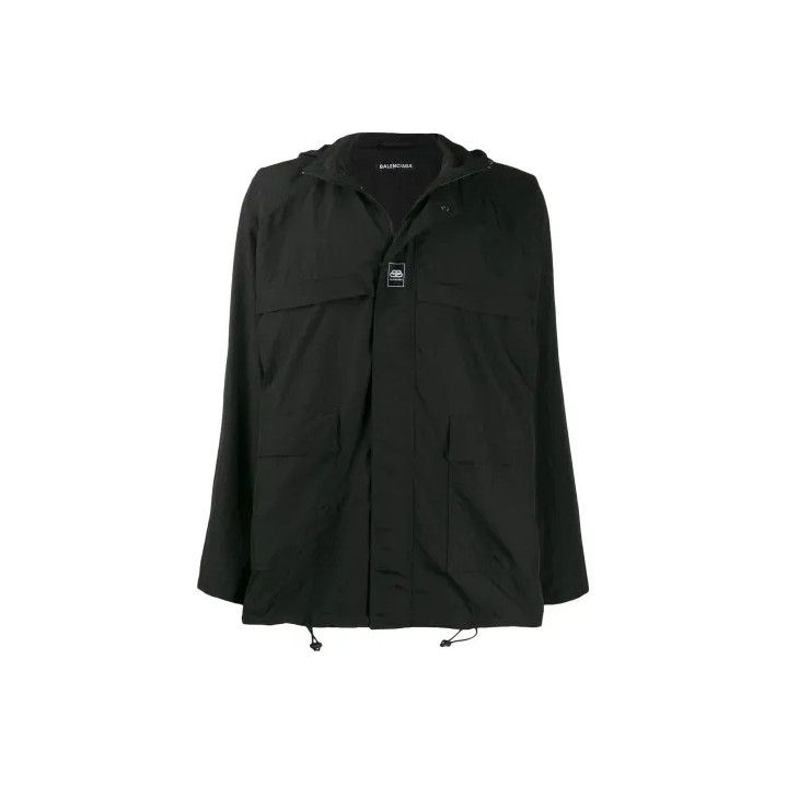 Balenciaga Balenciaga Men's Black Hooded Jacket with Pockets Size US L / EU 52-54 / 3 - 1 Thumbnail