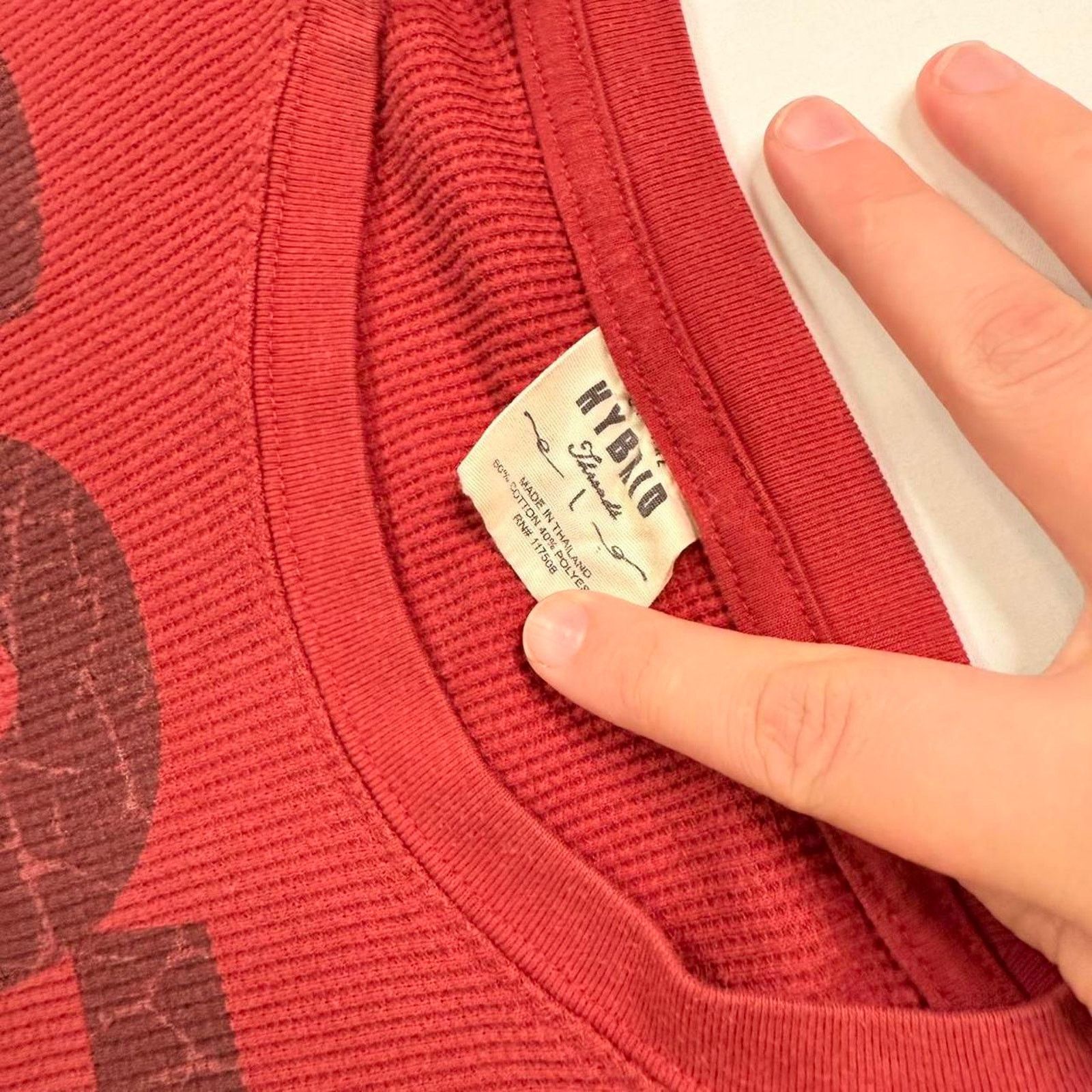 & Other Stories Red and black Hybrid long sleeve vintage 2000s thermal shirt Size US L / EU 52-54 / 3 - 4 Thumbnail