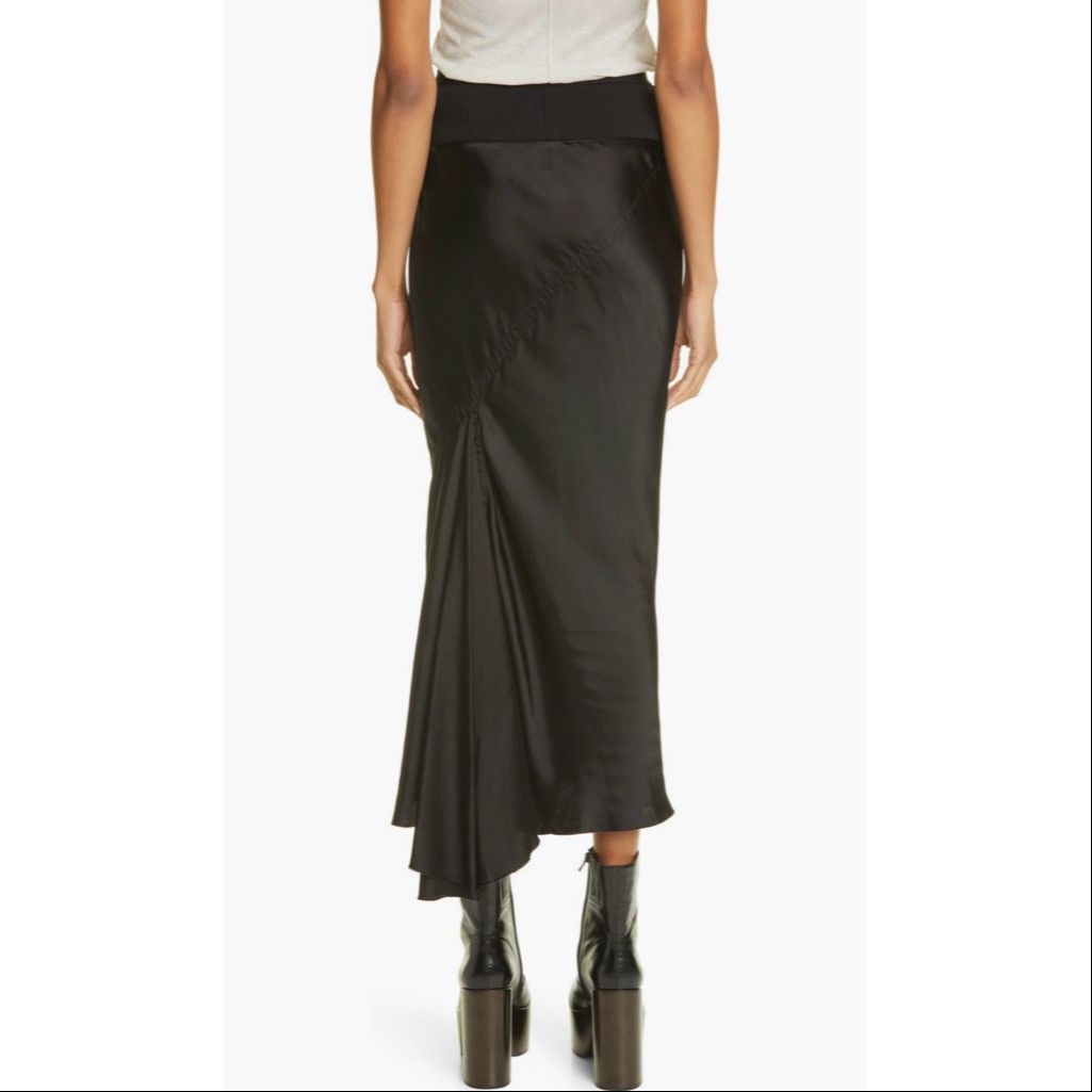 Rick Owens Asymmetrical cupro midi skirt Size 30" / US 8 / IT 44 - 2 Thumbnail