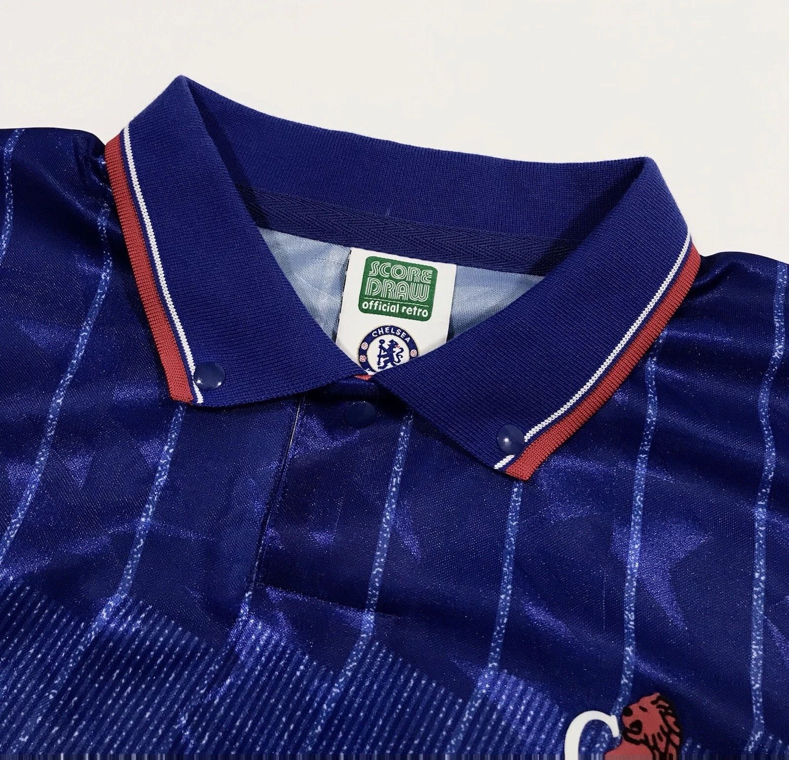 Chelsea Soccer Chelsea 1990-91 Home Football Shirt Score Draw Retro Jersey Size US L / EU 52-54 / 3 - 4 Thumbnail