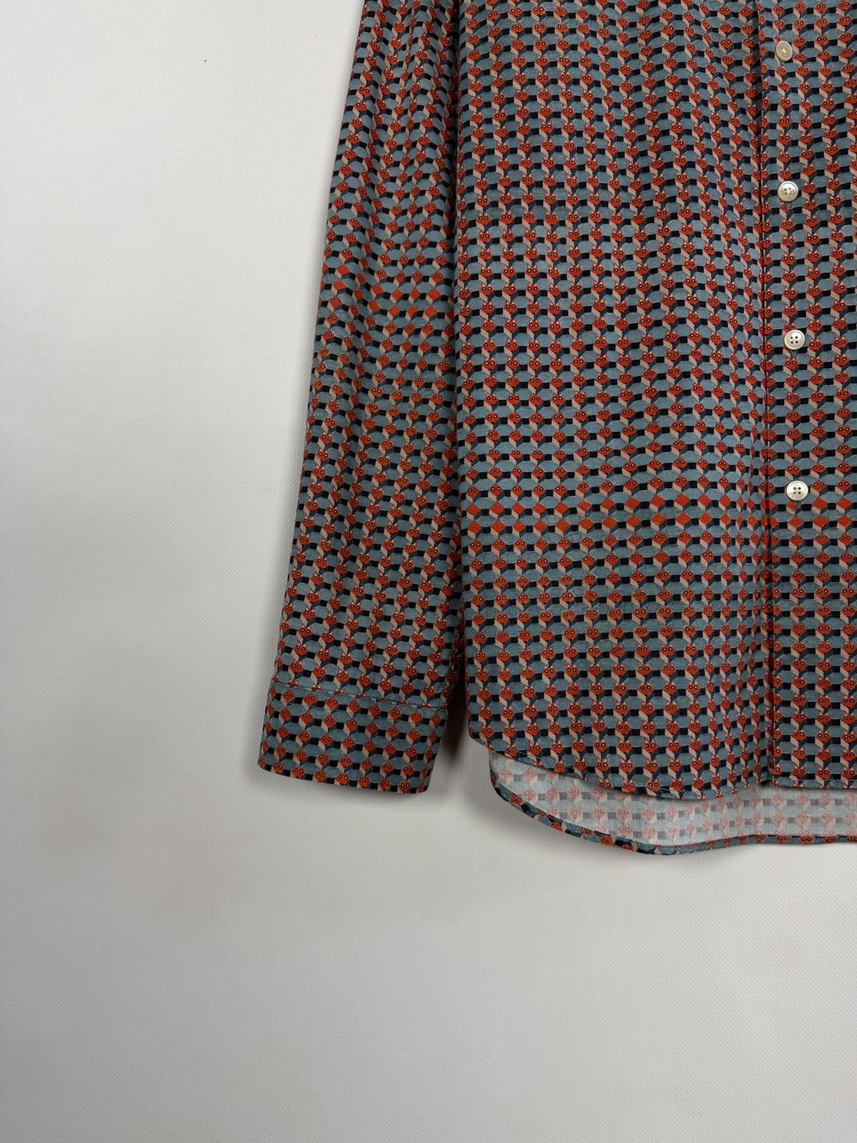 Paul Smith Paul Smith Long Sleeve Geometric Shirt Button Up Slim Fit Size US M / EU 48-50 / 2 - 4 Thumbnail