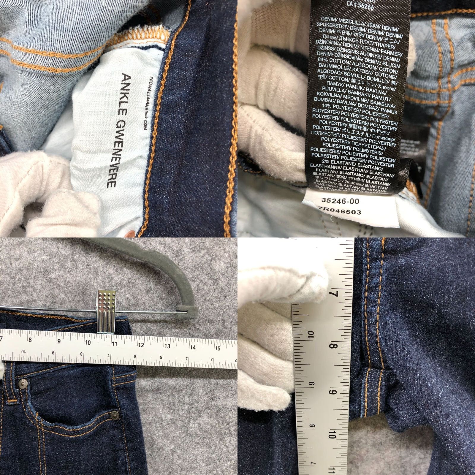 7 For All Mankind VINTAGE? No — 7 For All Mankind Gwenevere Ankle Skinny Jean Blue Dark Wash Womens 23 Slim Denim Zip Fly Inseam 26 Size 40" / US 18 - 8 Thumbnail