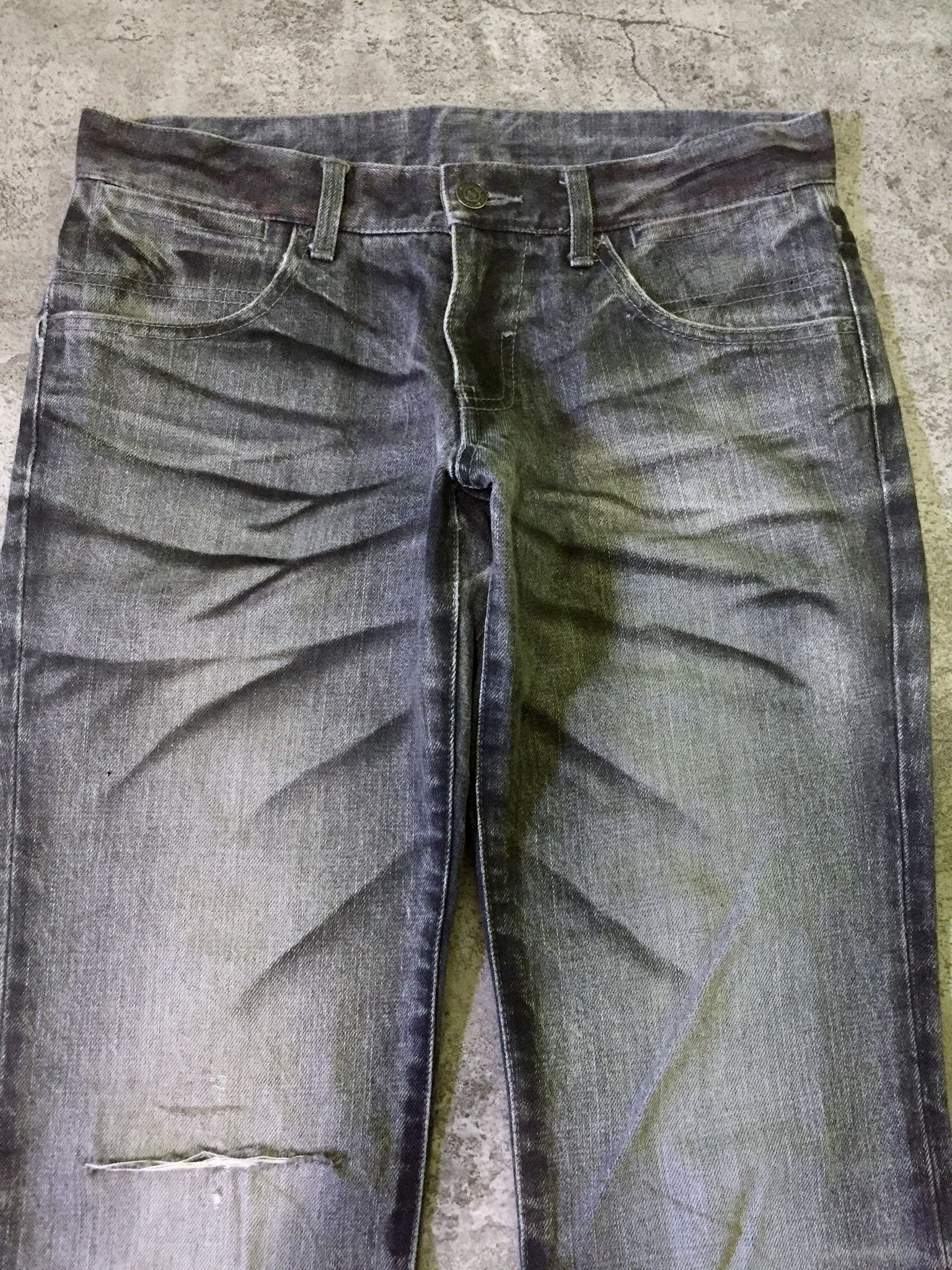 Tornado Mart Tornado Mart Faded Distressed Flare Denim Pants Size US 31 - 2 Thumbnail