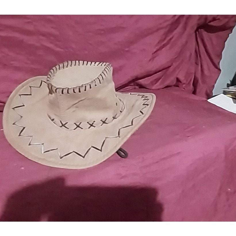 Other Cowboy Hat Western Faux Suede Tan Brown Costume Hat Size ONE SIZE - 4 Thumbnail