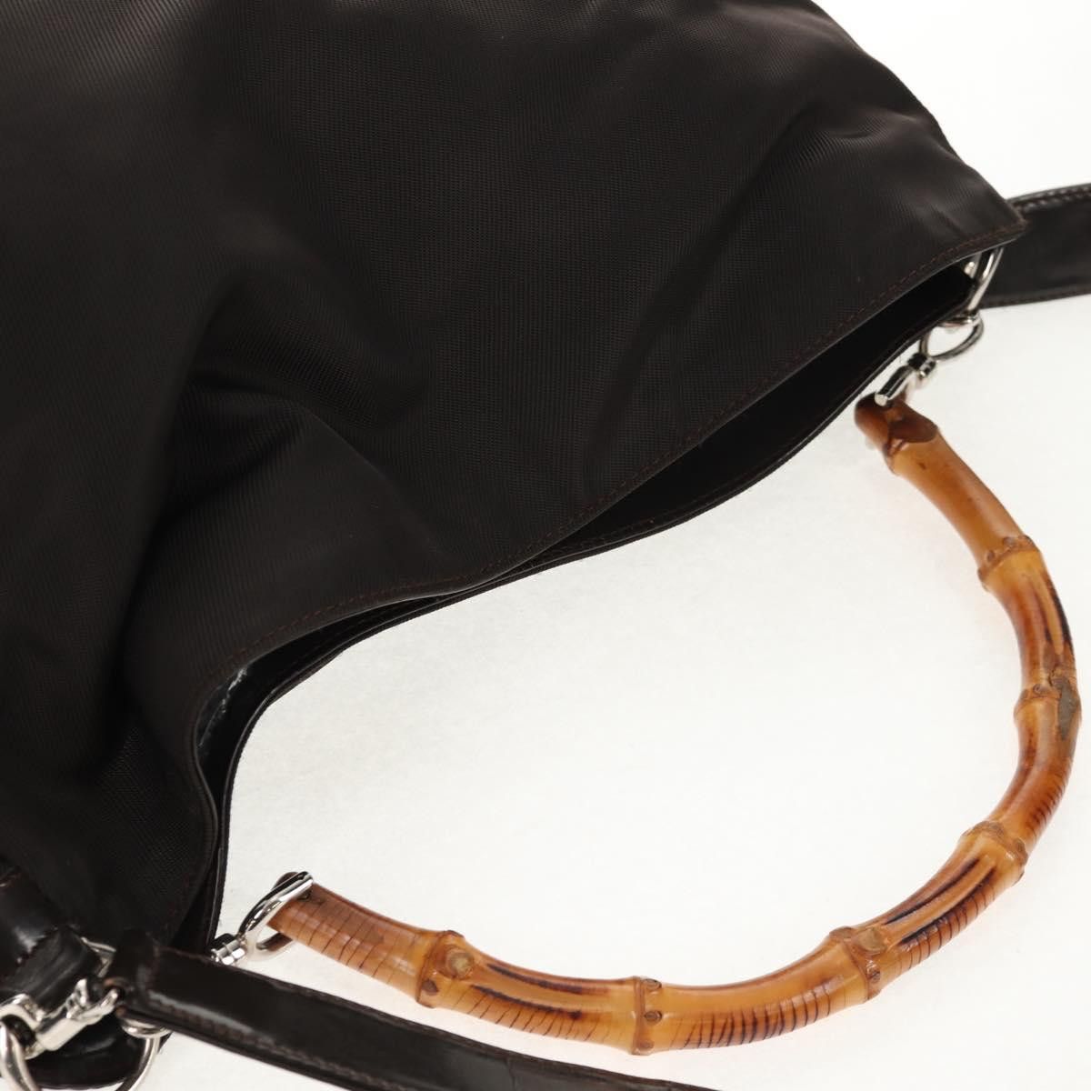 Gucci GUCCI Bamboo Hand Bag Nylon Brown Size ONE SIZE - 6 Thumbnail