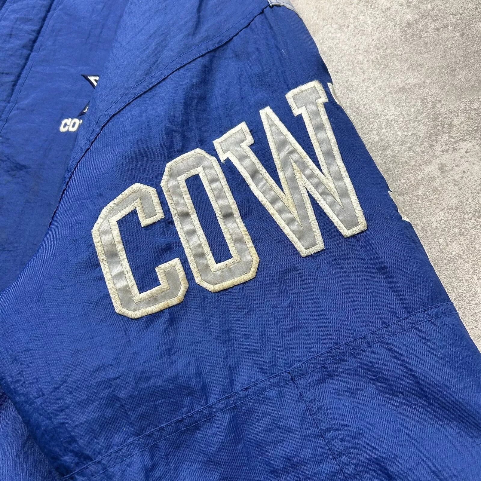 NFL × Starter × Vintage DALLAS COWBOYS STARTER PUFFER JACKET HOODIE SIZE L BLUE Size US L / EU 52-54 / 3 - 5 Thumbnail